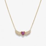 Collier Cœur Ange Violet