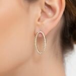 Boucles d’oreilles ovales pavées – Image 2