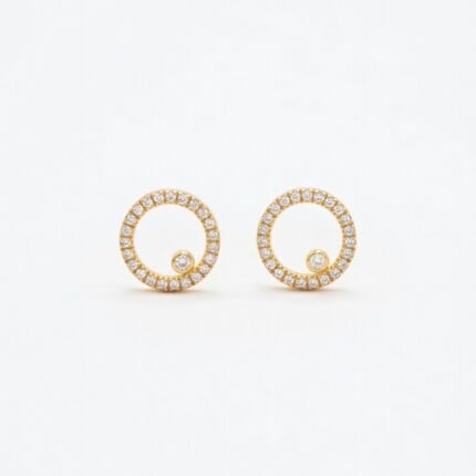 Boucles d’oreilles spirales pavées