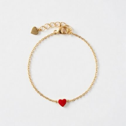 Bracelet cœur rouge