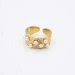 Bague Perles Blanches « Ajustable »