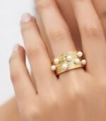 Bague Perles Blanches « Ajustable » – Image 3